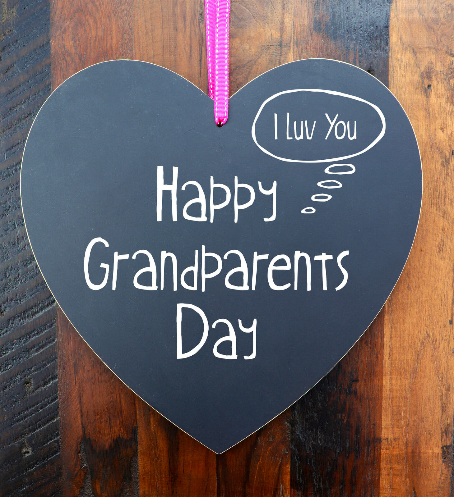 Happy Grandparents Day Heart Shape Blackboard